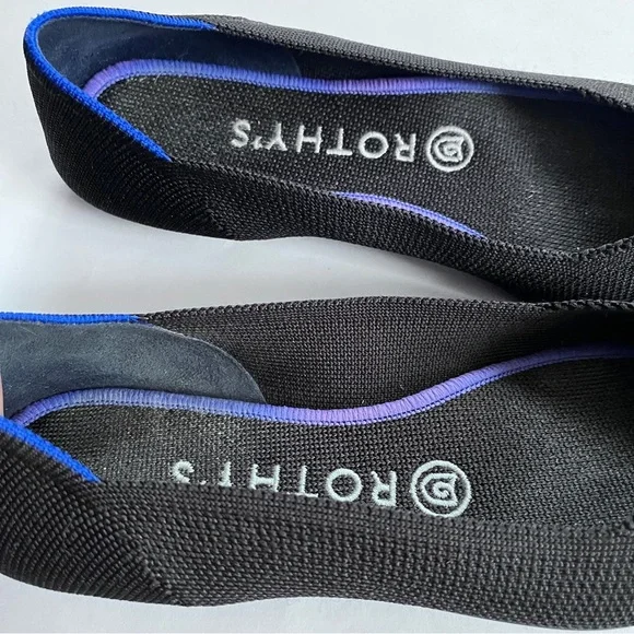 Rothy’s The Point II Black Minimalist Pointy Flats Size 8 - Picture 9 of 14
